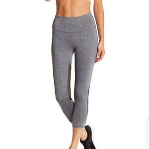 Zella Grey Leggings with Black Mesh Panels